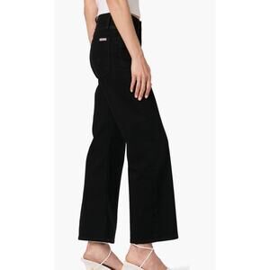 $215 New Hudson Rosalie High Waist Wide Leg Crop Jeans - Black - 25